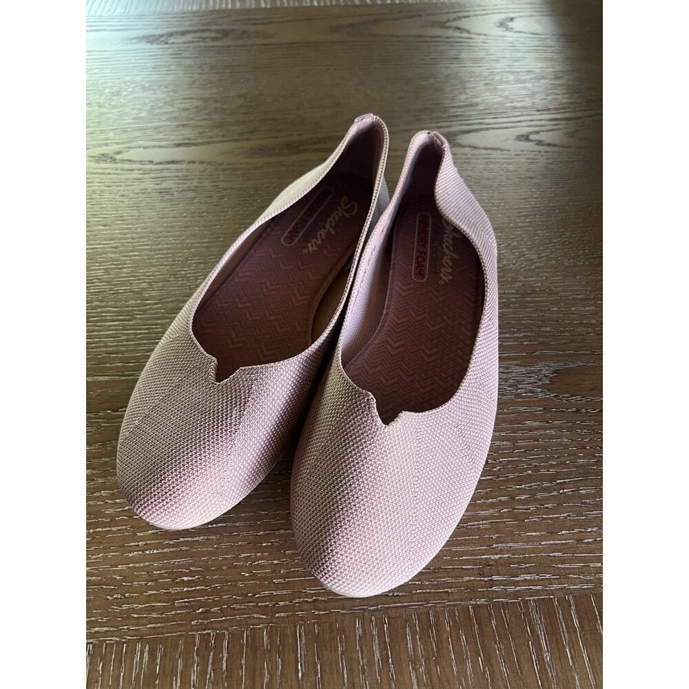 Skechers Shoes Womens 7.5 Pink Slip On Knit Ballet Flats